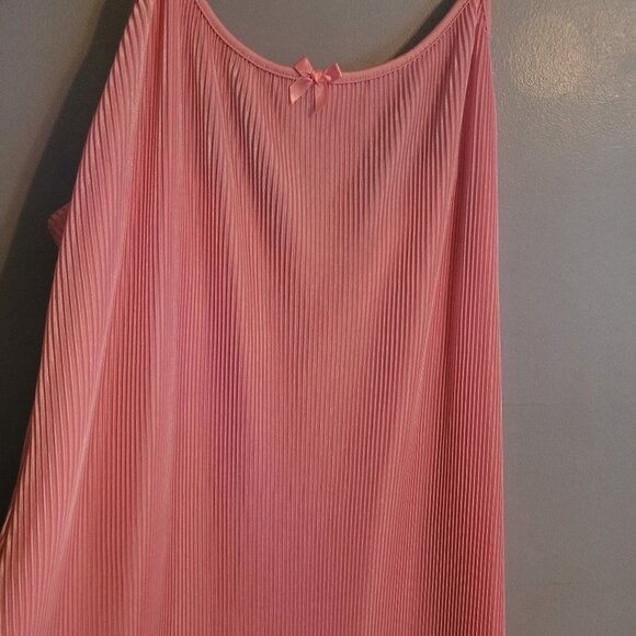 SZ 4XL Pink Slinky Crushed Style Summer Dress Bow and Spaghetti Straps - Picture 1 of 4